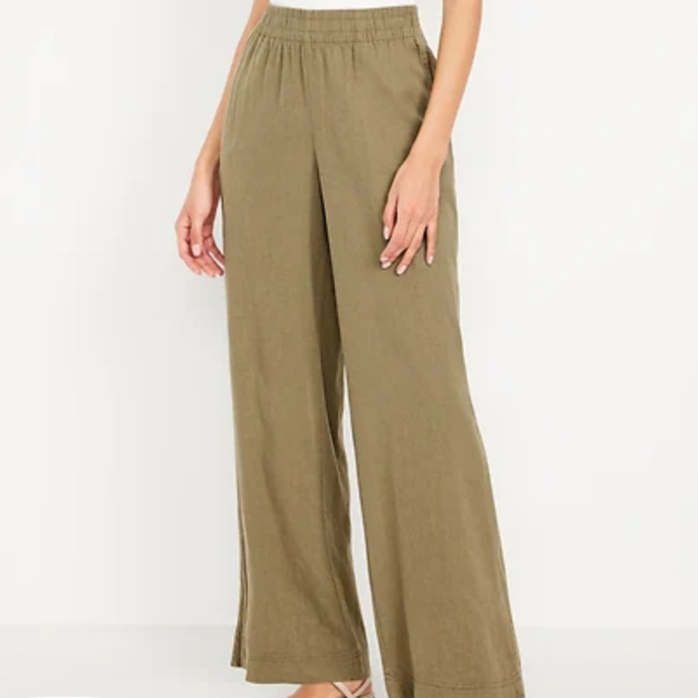 Old Navy High-Waisted Linen-Blend Wide-Leg Pants